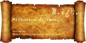 Mifkovics Álmos névjegykártya